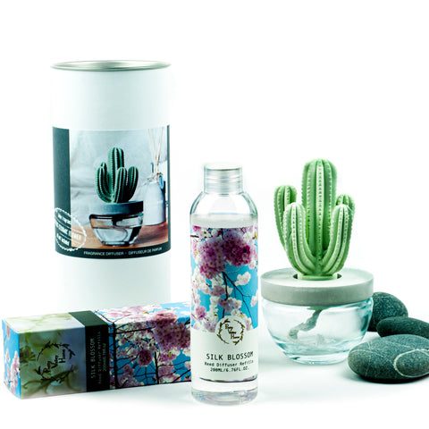 Cactus Ceramic Flower Fragrance Diffuser Set Silk blossom 200ml DFC-CAC-1314