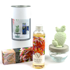 Bunny Ear Cactus Ceramic Flower Fragrance Diffuser Combo Vanilla Kiss 200ml DFC-BNY-9134